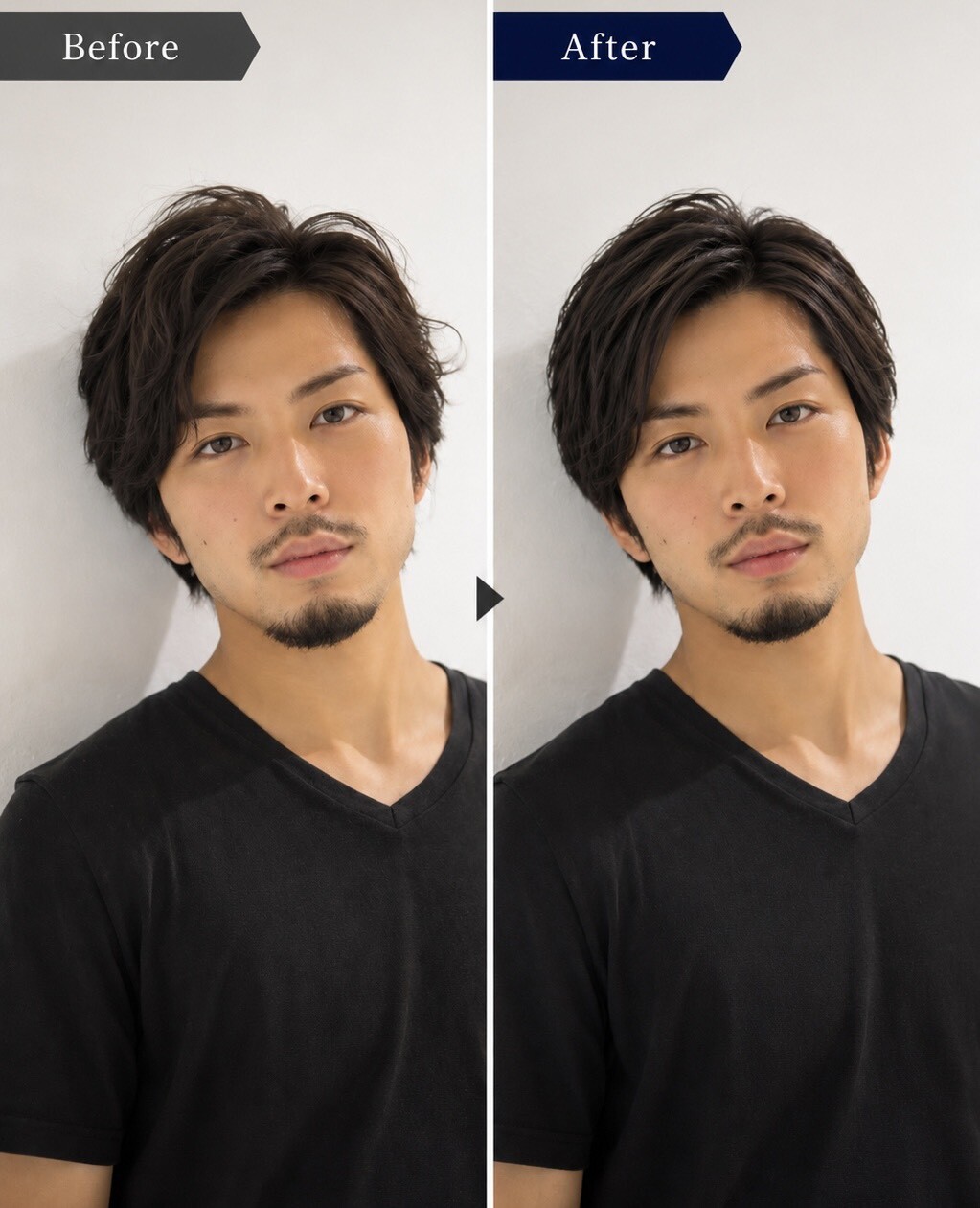 メンズ縮毛矯正 ビジネスヘア ビフォーアフター